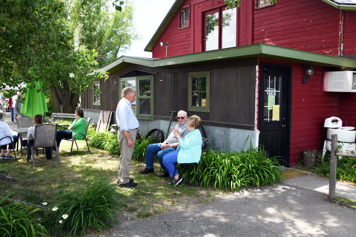 182 Walt Goertzen, Wally Larson and Elsie Goertzen relax at the Green Gables in rural Antelope County.JPG